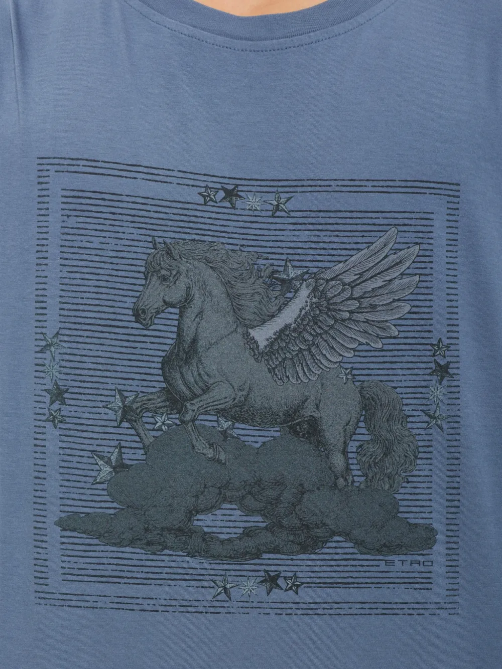 ETRO Pegasus-print T-shirt Blauw