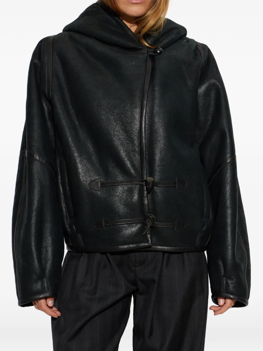 ISABEL MARANT Amiel hooded toggle-fastening jacket Zwart