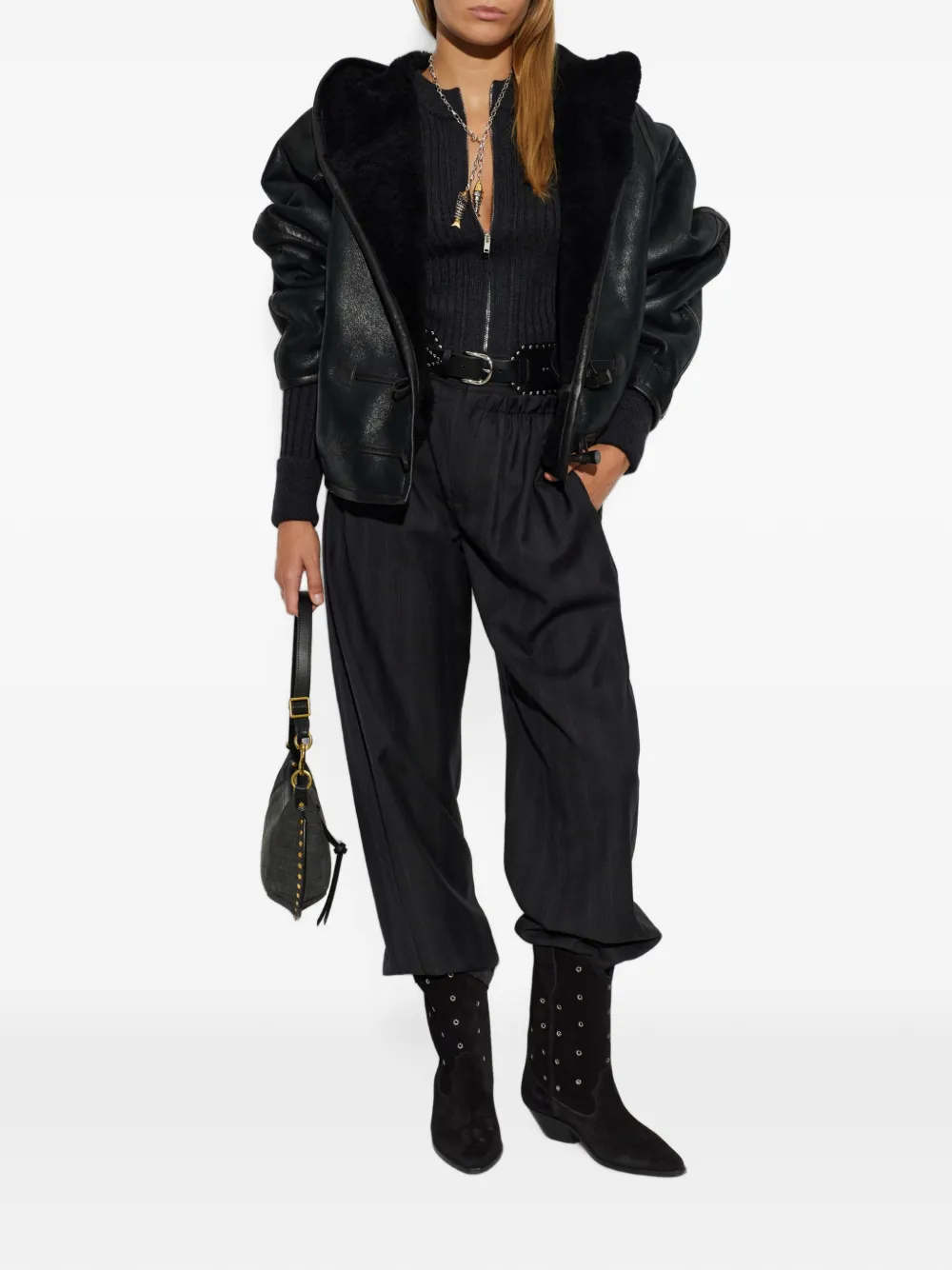 ISABEL MARANT Amiel hooded toggle-fastening jacket Zwart