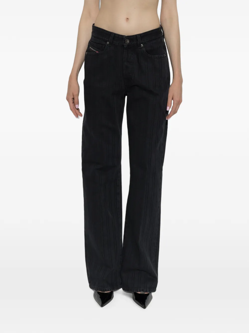 Diesel 1971 D-SENT jeans met krijtstreep Zwart