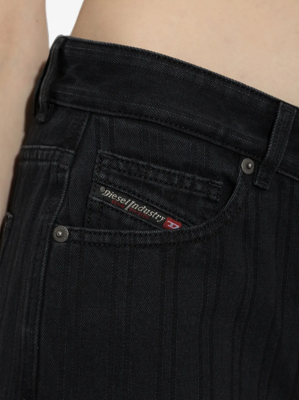 Diesel 1971 D-SENT jeans met krijtstreep Zwart