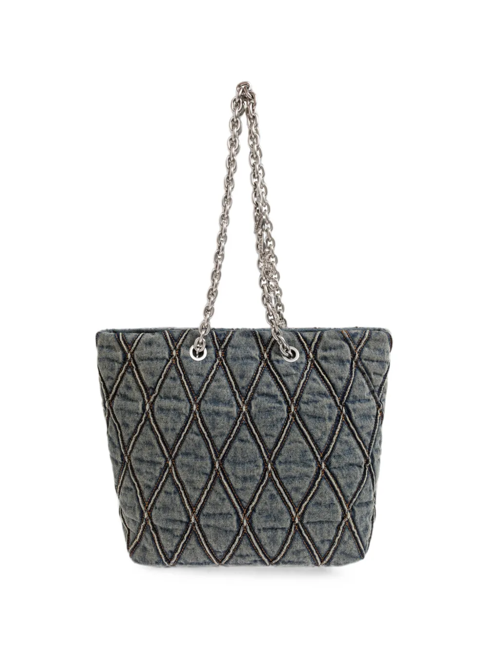 Diesel Charm-D diamond-quilted tote bag - Blue