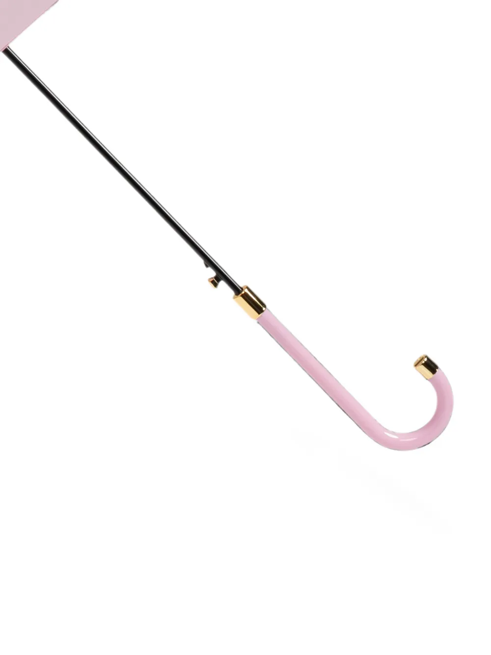 Moschino Paraplu met gewelfd handvat en logoprint Roze