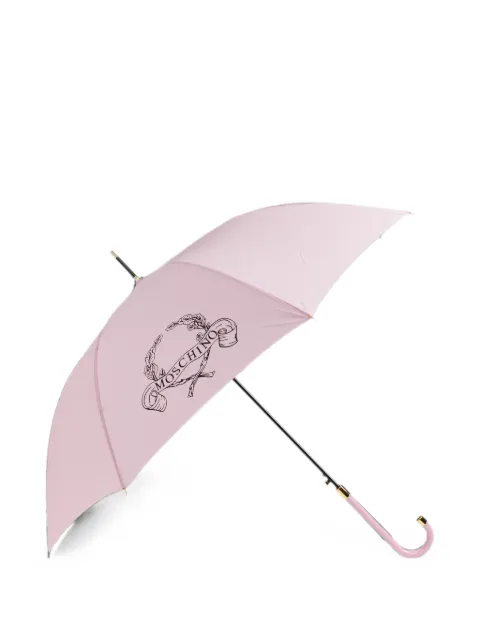 Moschino logo-print curved-handle umbrella