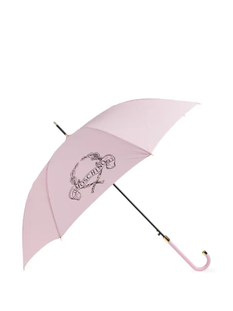 Moschino logo-print curved-handle umbrella
