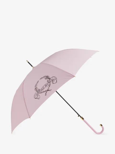 Moschino logo-print curved-handle umbrella