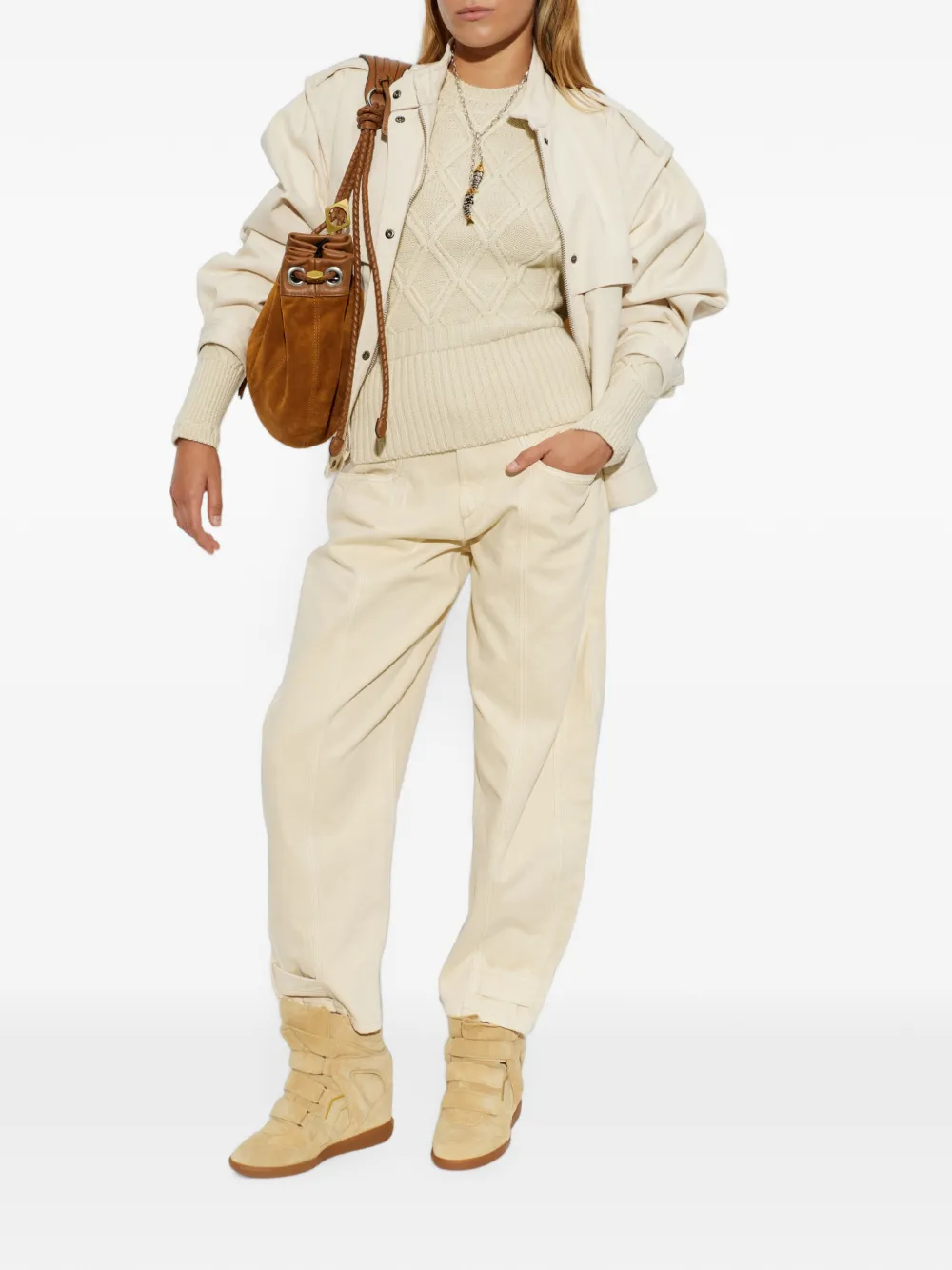 ISABEL MARANT Holly gebreid met diamant Beige
