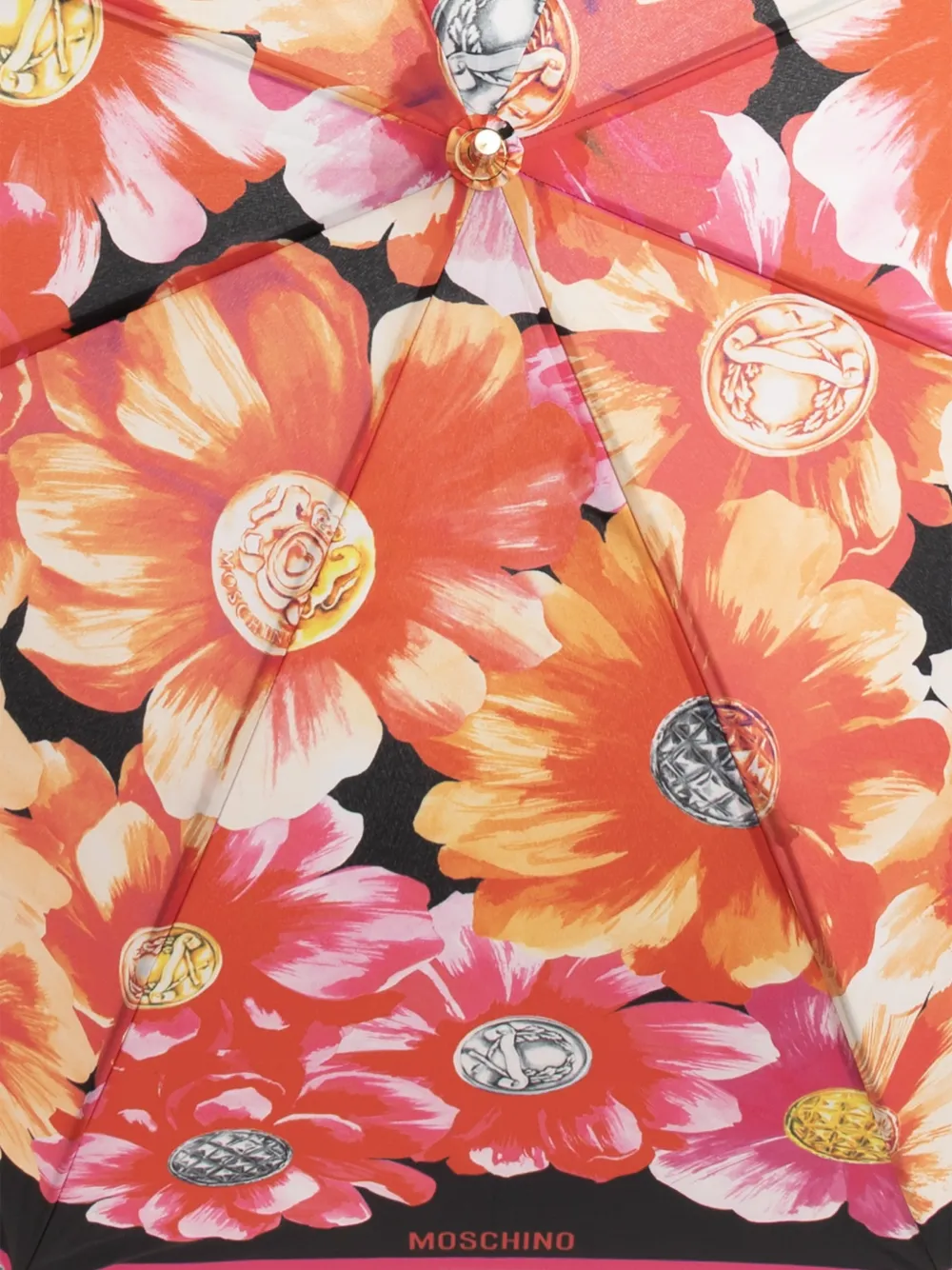 Moschino Paraplu met bloemenpatroon Oranje
