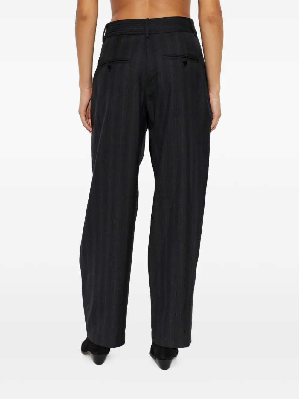 ISABEL MARANT Mayera pinstripe wool trousers Zwart