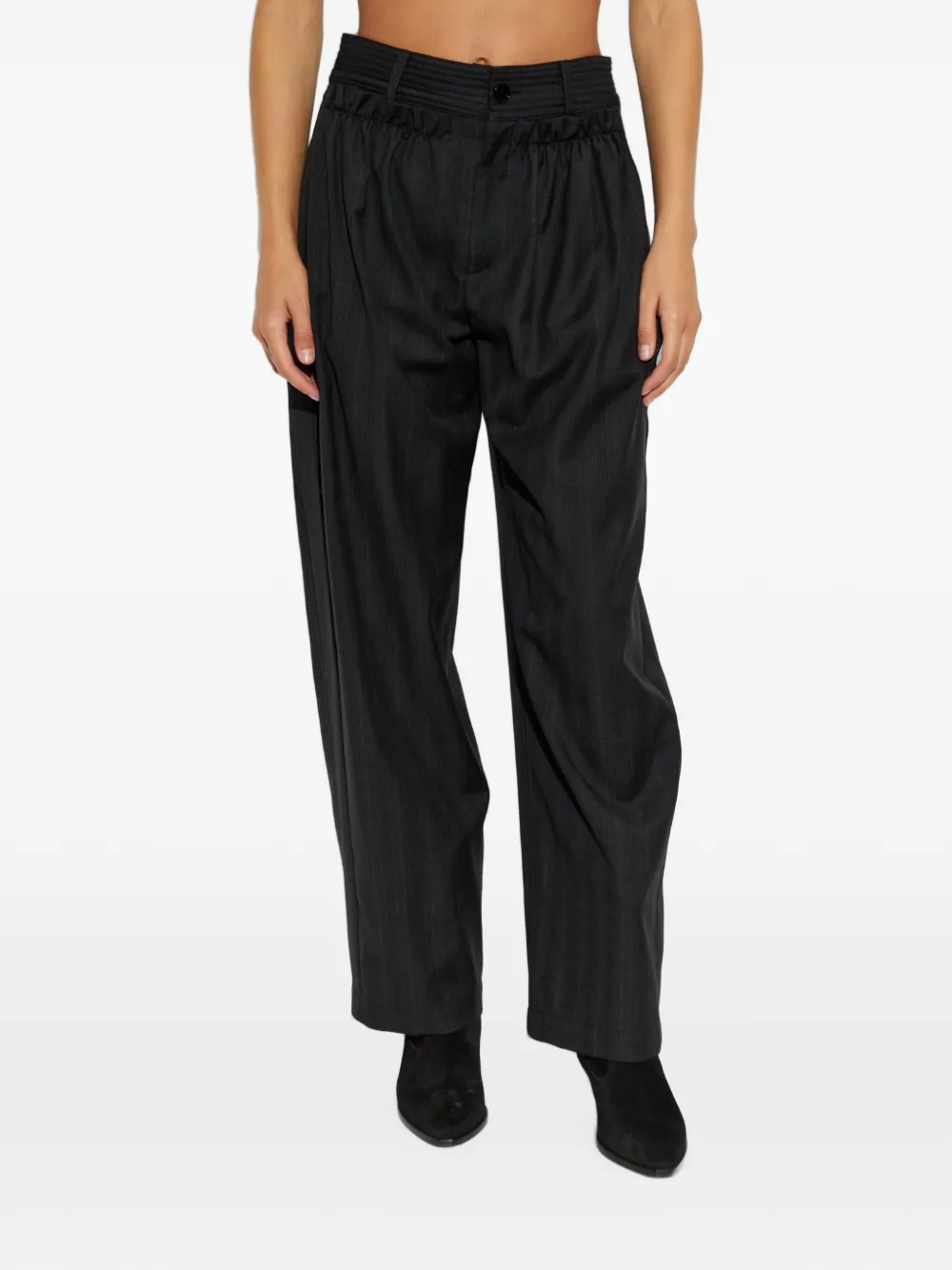 ISABEL MARANT Mayera pinstripe wool trousers Zwart