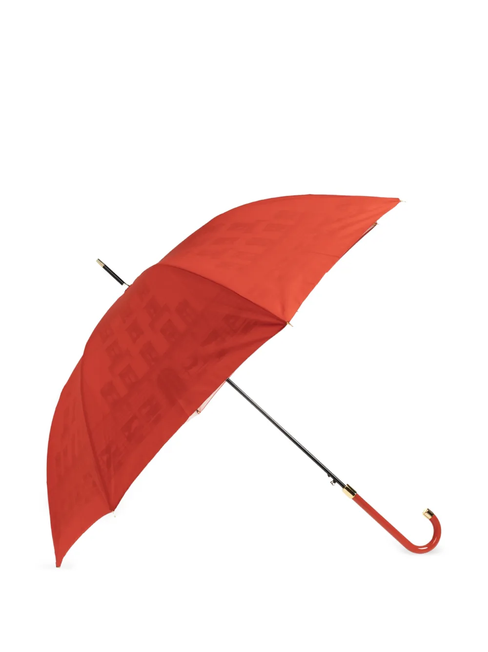 Moschino Paraplu met gewelfd handvat en logoprint Rood