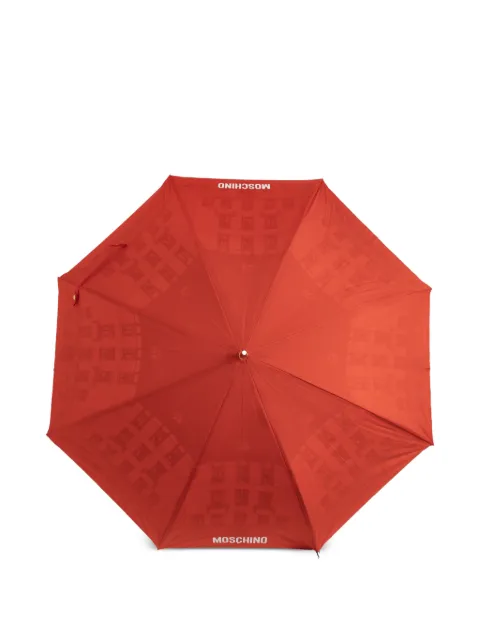 Moschino logo-print curved-handle umbrella