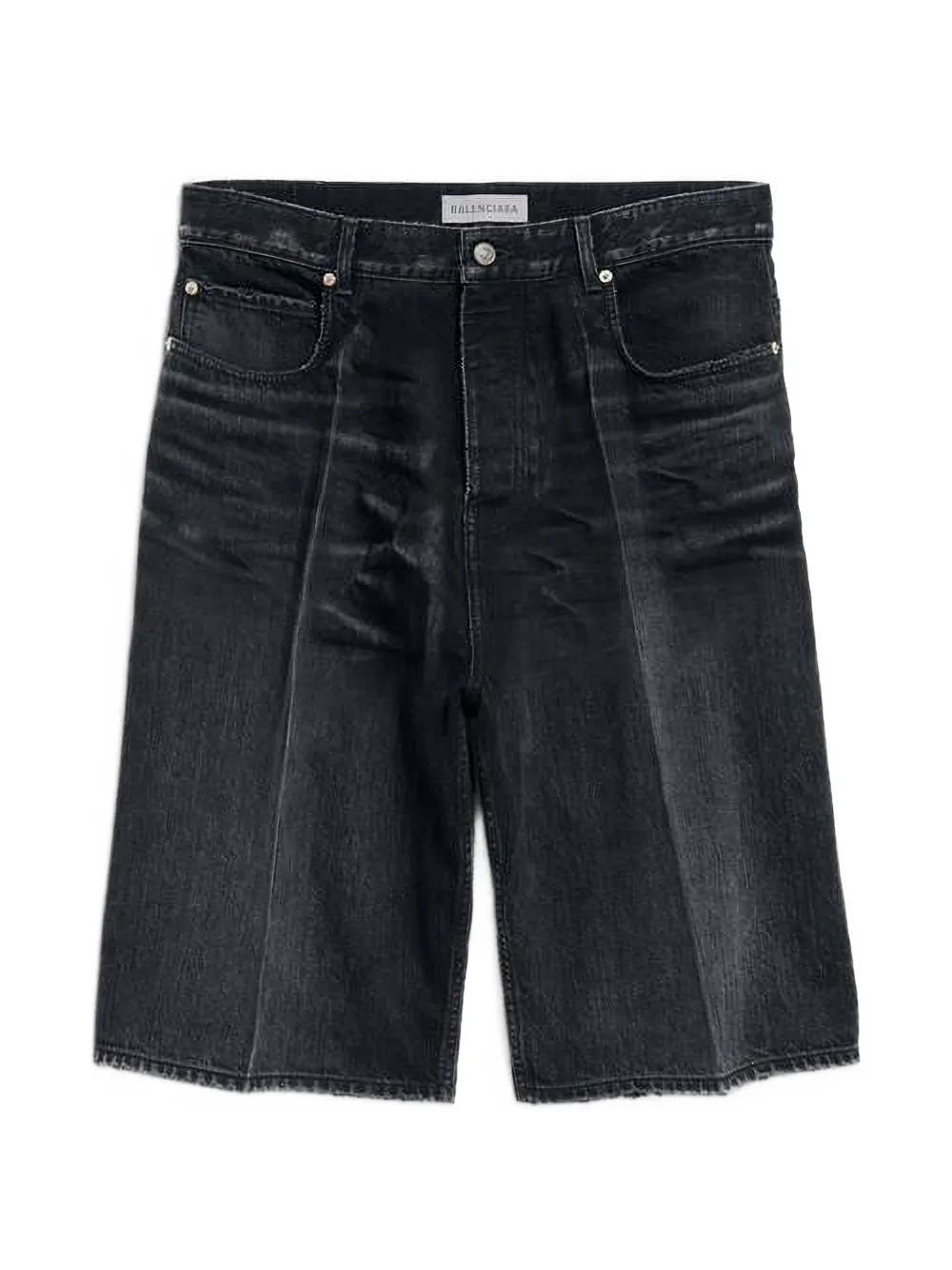 Balenciaga panelled distressed-finish shorts - Nero