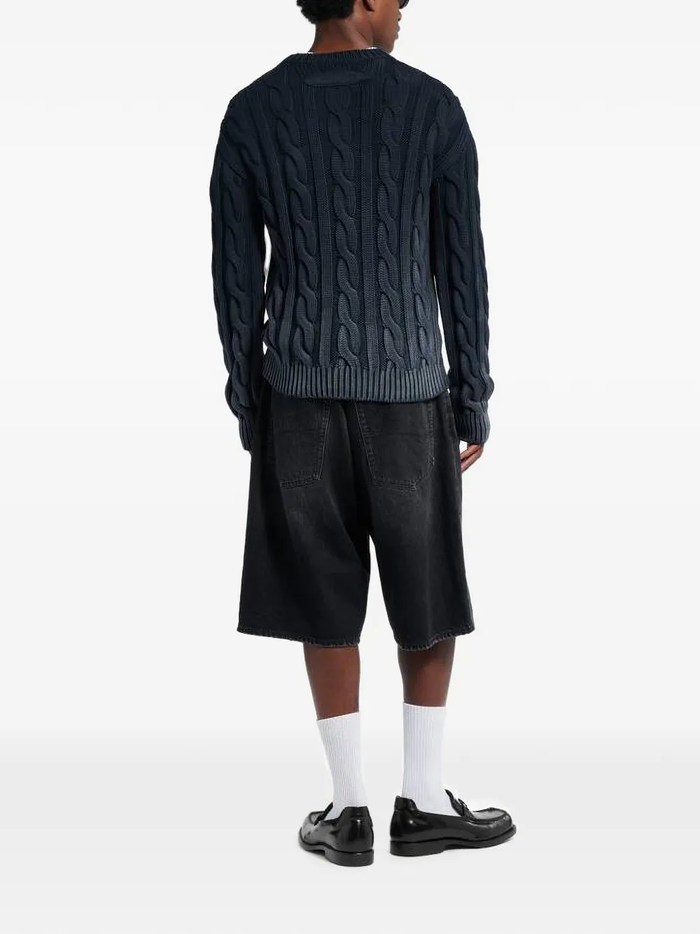 Balenciaga Shorts met gerafelde afwerking en vlakken Zwart