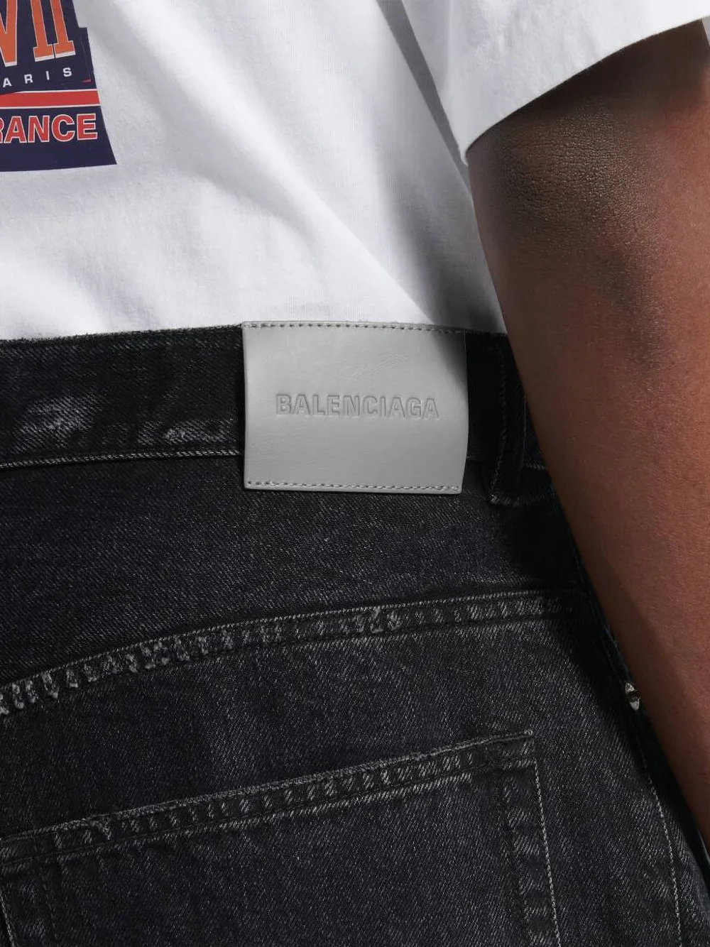 Balenciaga Shorts met gerafelde afwerking en vlakken Zwart