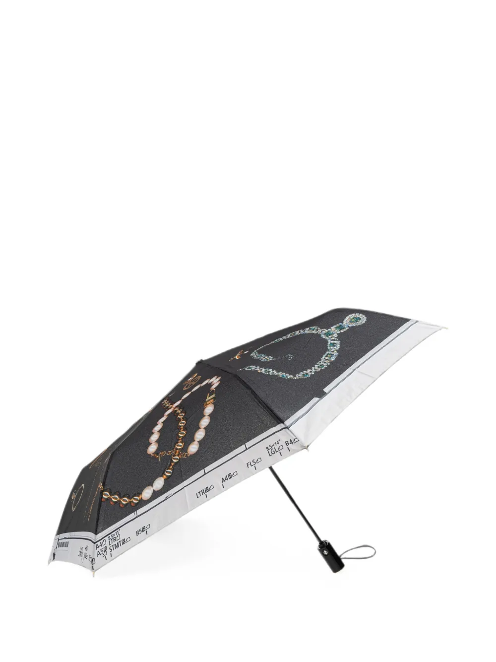 Moschino Ombrello con stampa gioielli - Grigio