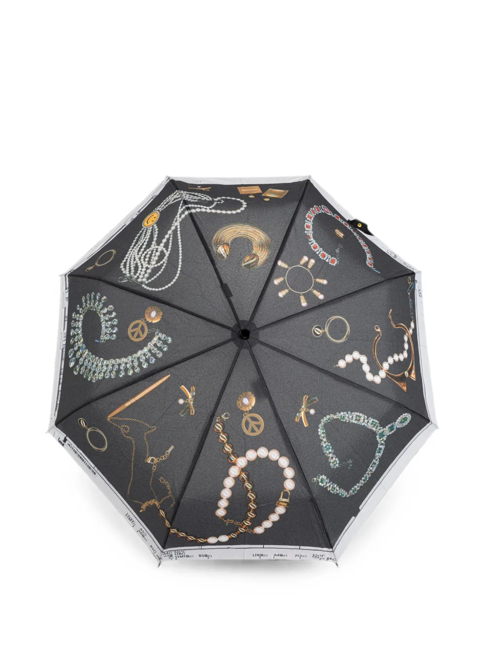 Moschino Opvouwbare paraplu met sieradenprint Grijs