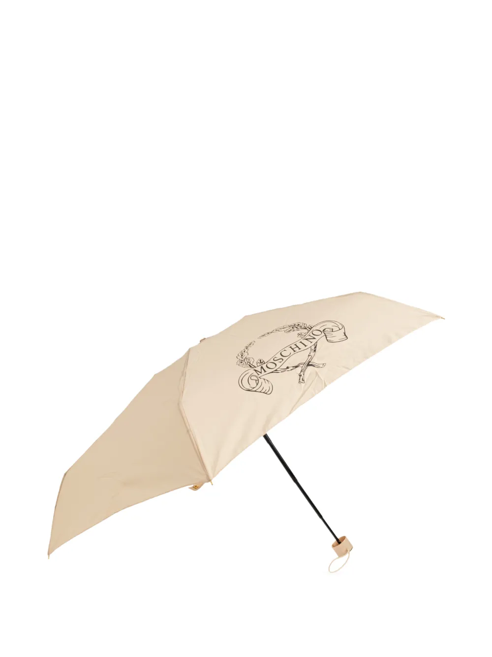Moschino Opvouwbare paraplu met logoprint Beige