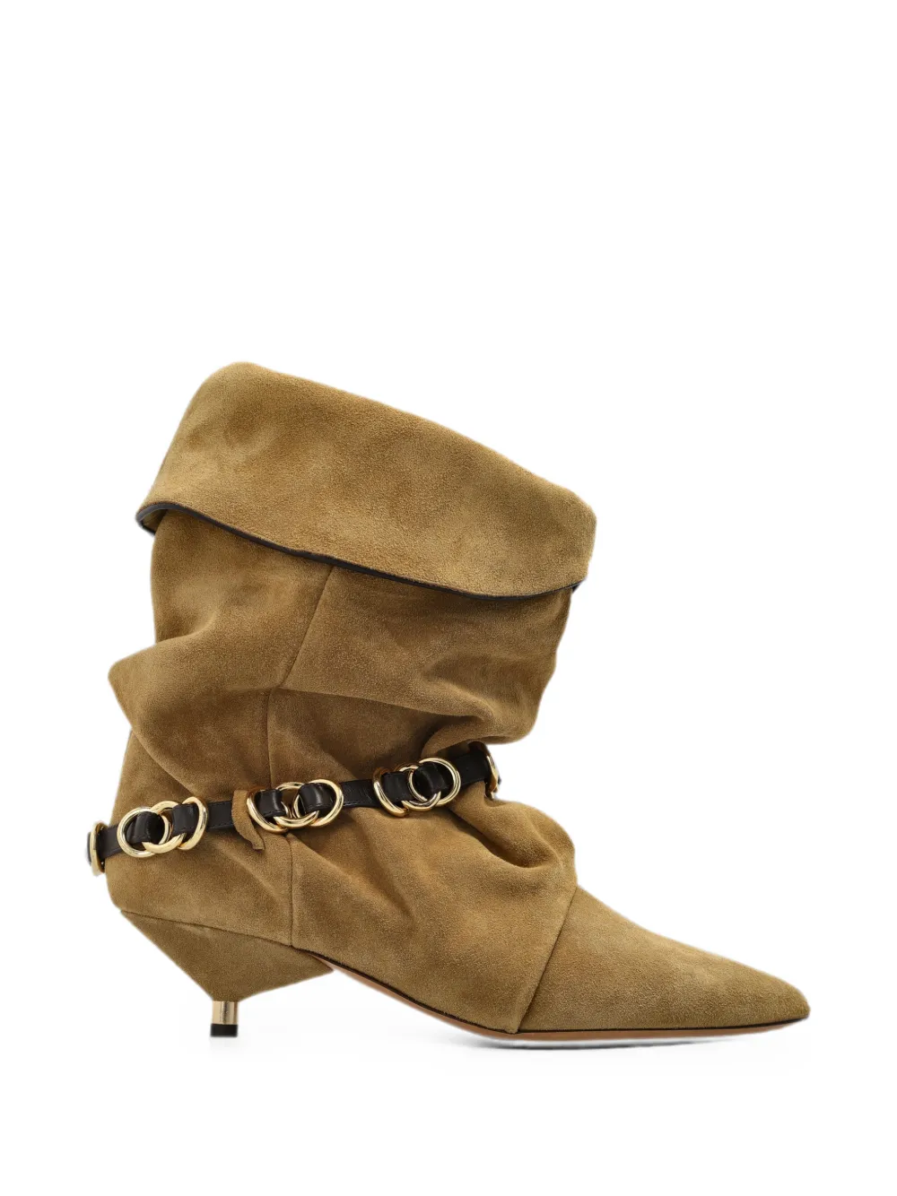 ISABEL MARANT Edrik Rings slouchy ankle boots Beige