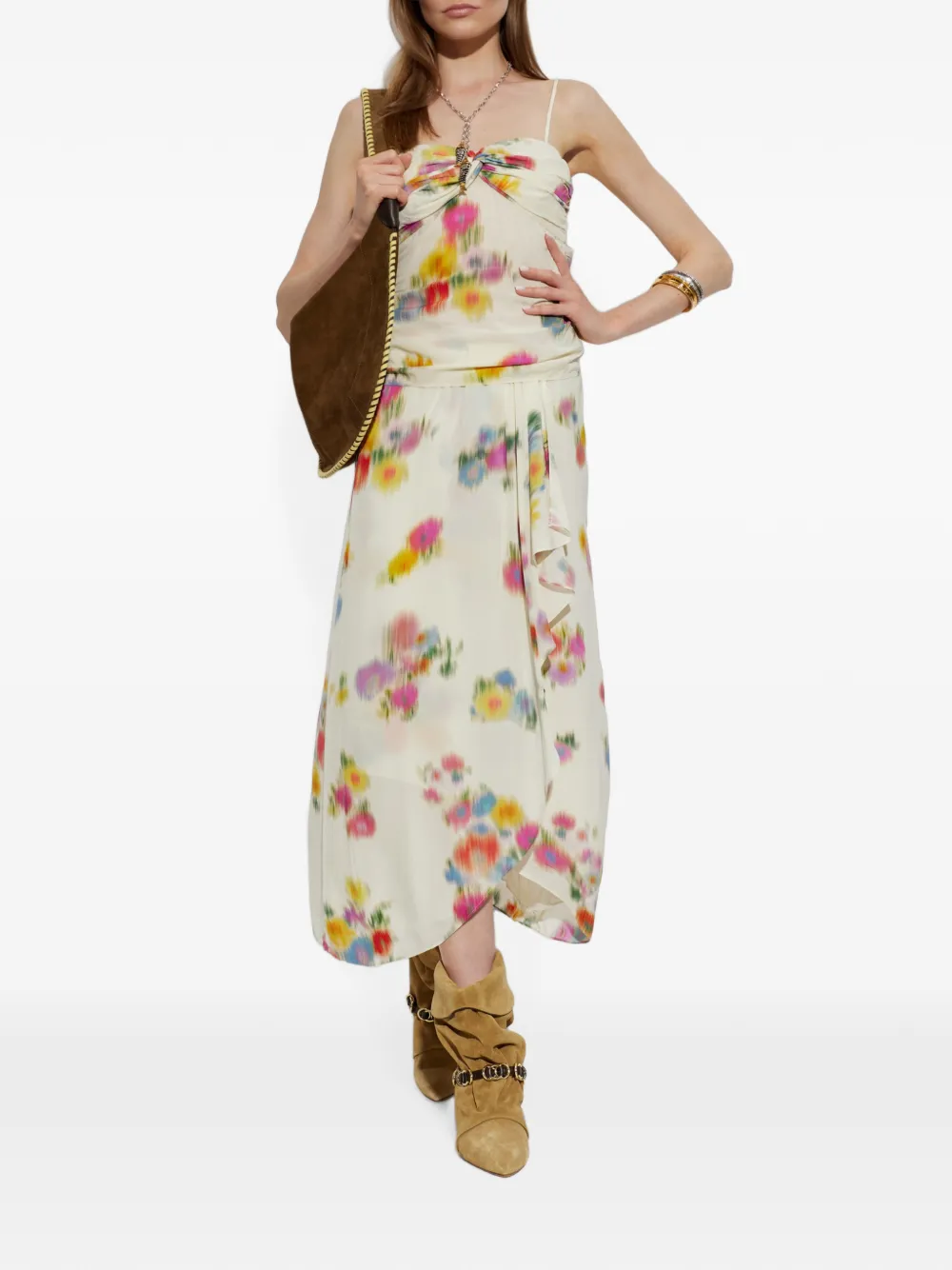 ISABEL MARANT Edrik Rings slouchy ankle boots Beige
