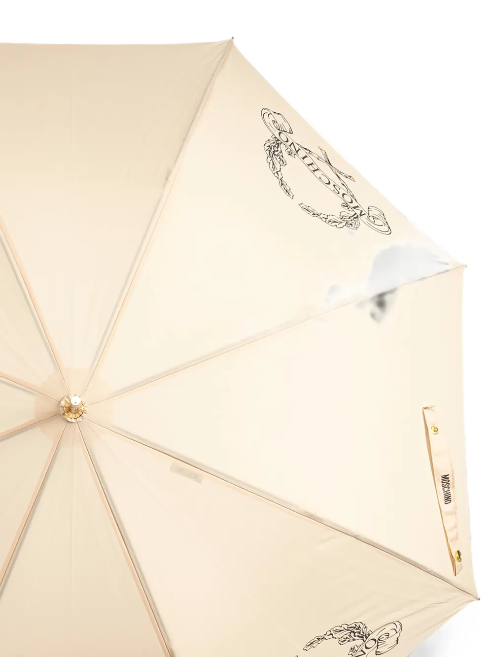Moschino logo-print umbrella Beige