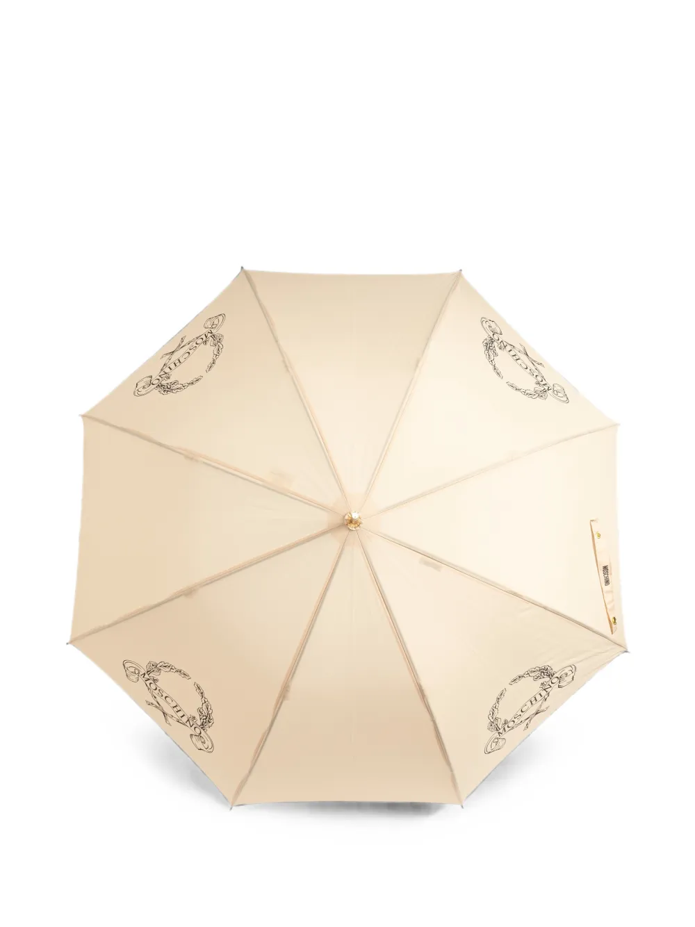 Moschino logo-print umbrella Beige