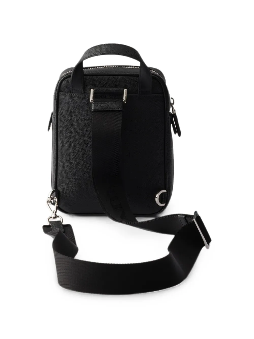 Prada Saffiano leren mini-rugzak Zwart
