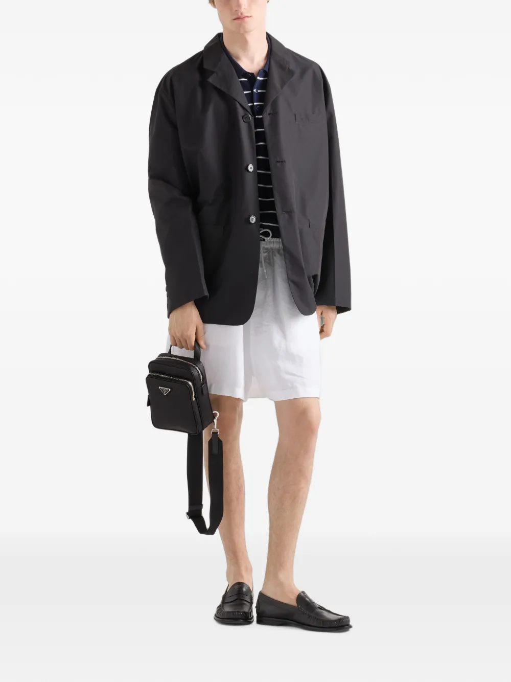 Prada Saffiano leren mini-rugzak Zwart