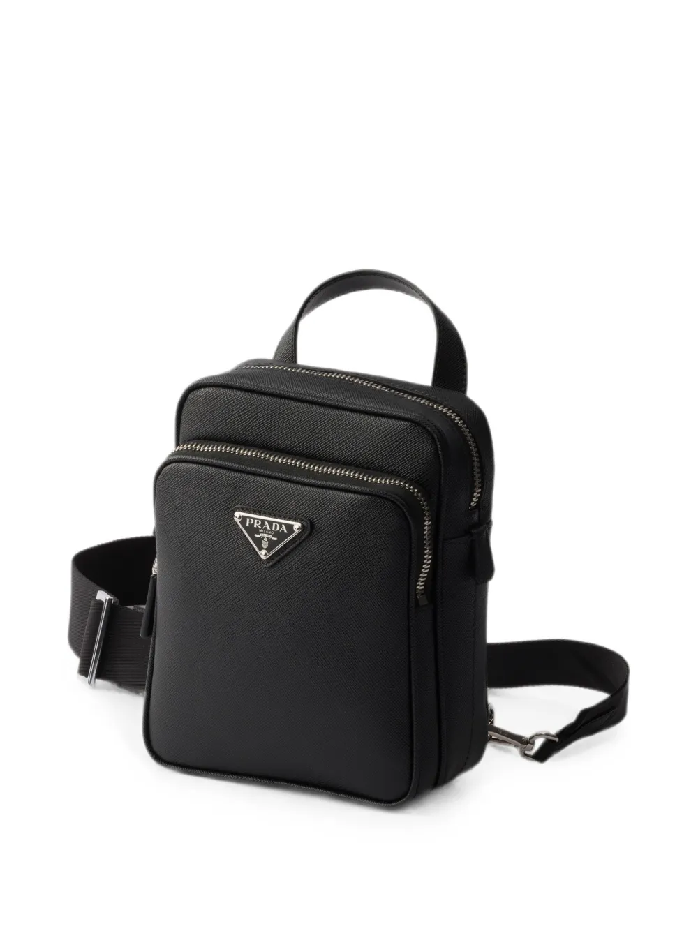 Prada Saffiano leren mini-rugzak Zwart