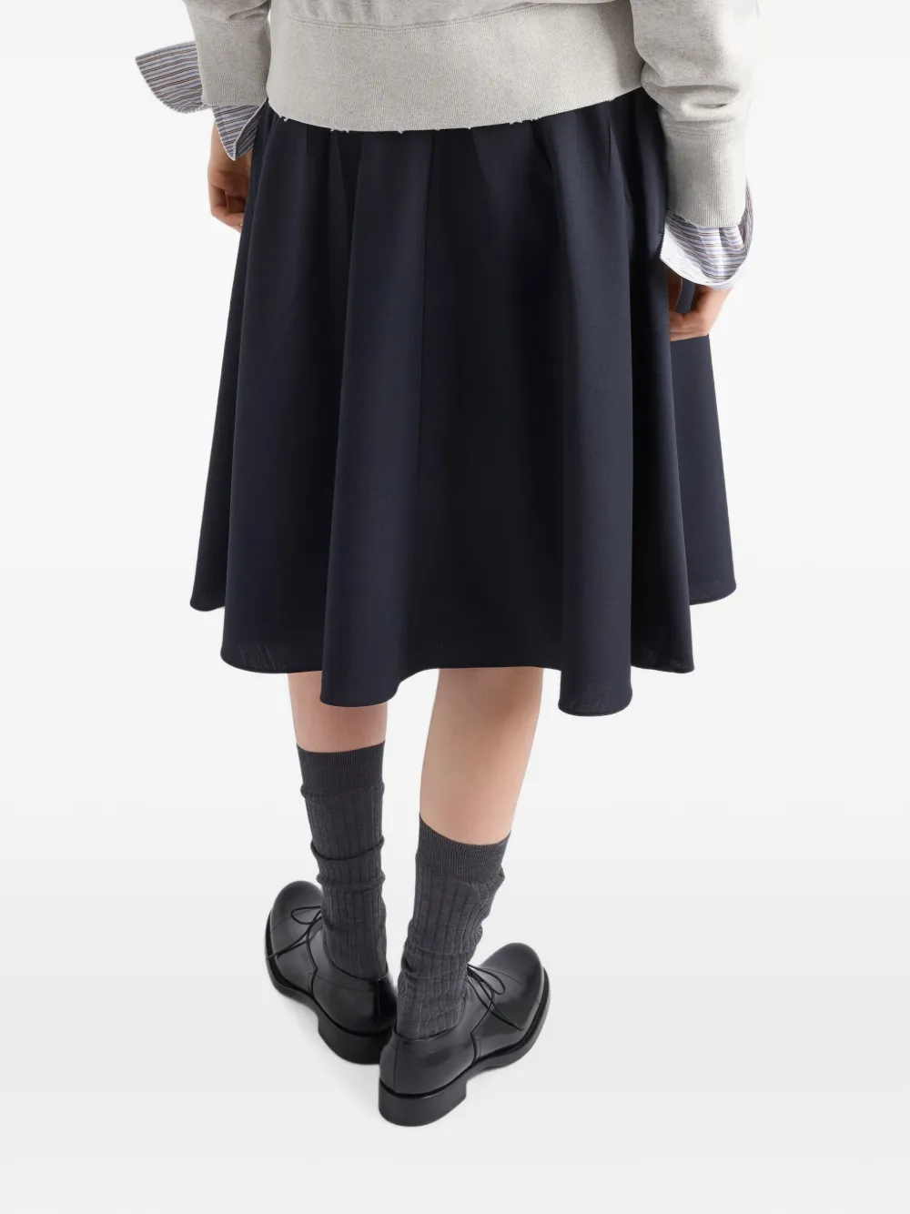 Prada A-lijn midi-rok met trekkoord Blauw