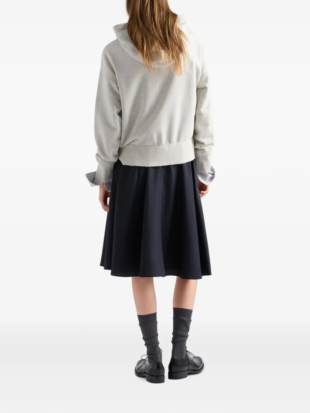 Prada A-lijn midi-rok met trekkoord Blauw