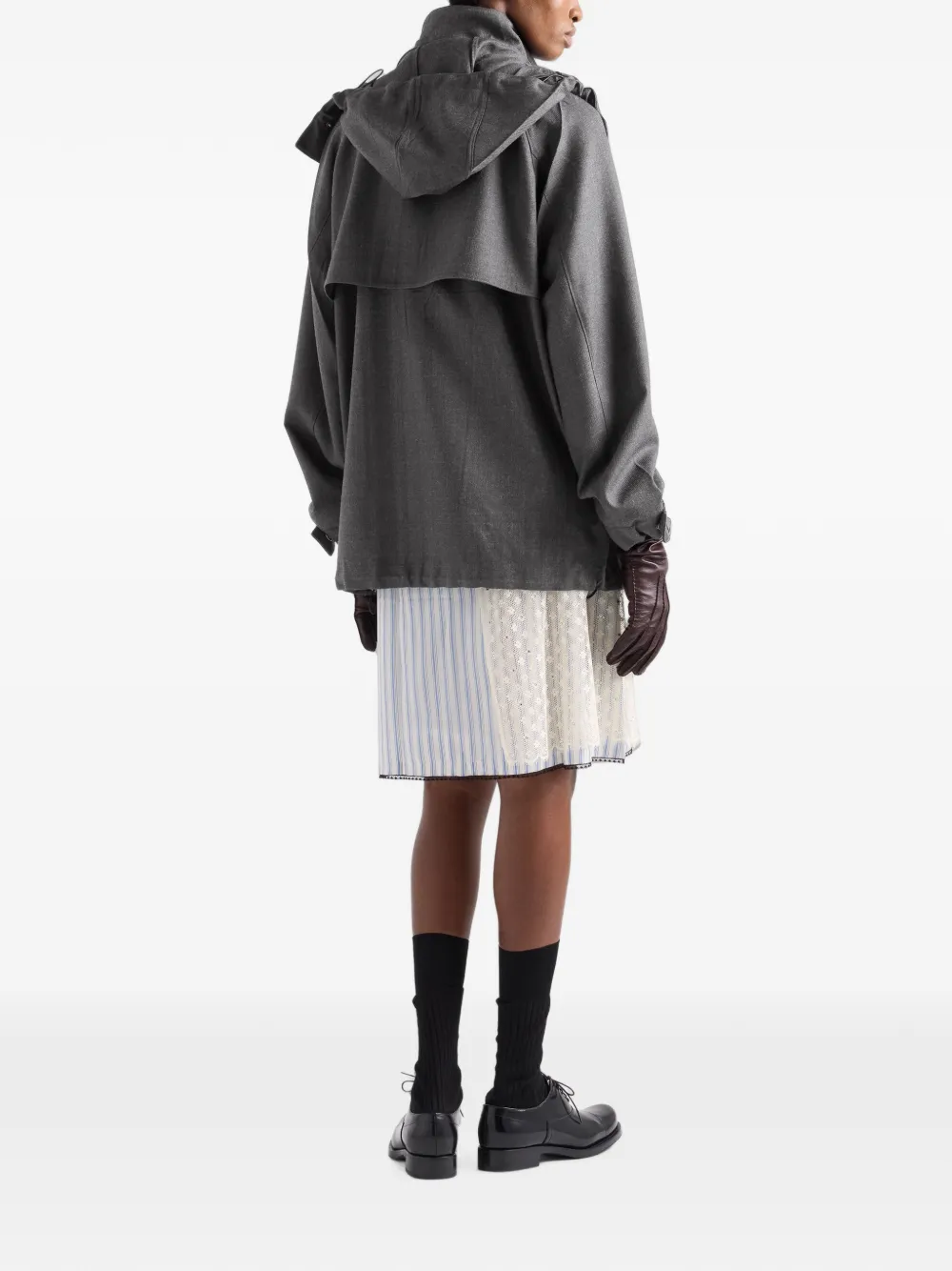 Prada Mélange wollen jack Grijs