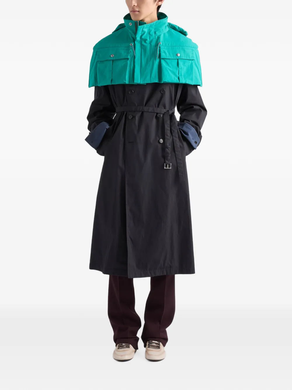 Prada Technisch stoffen capelet Blauw
