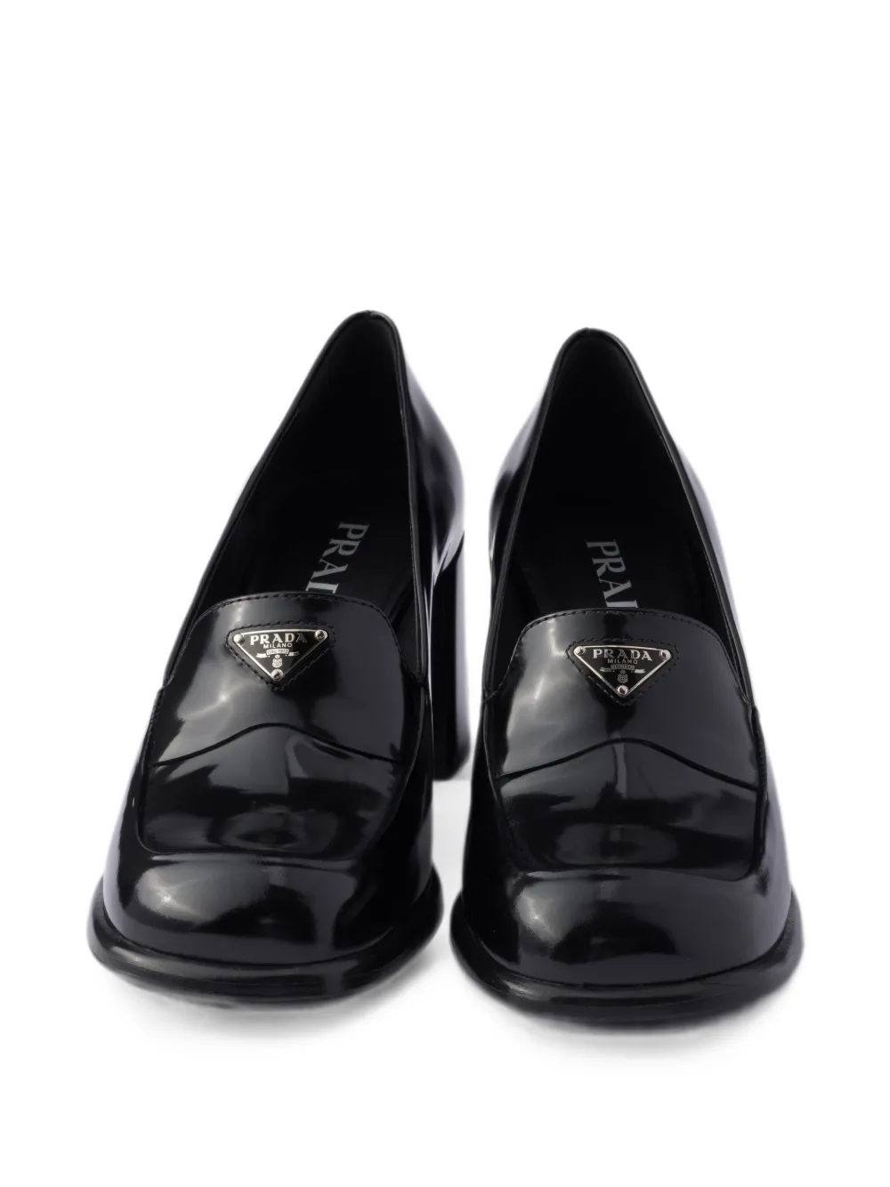 Prada brushed leather loafers Zwart