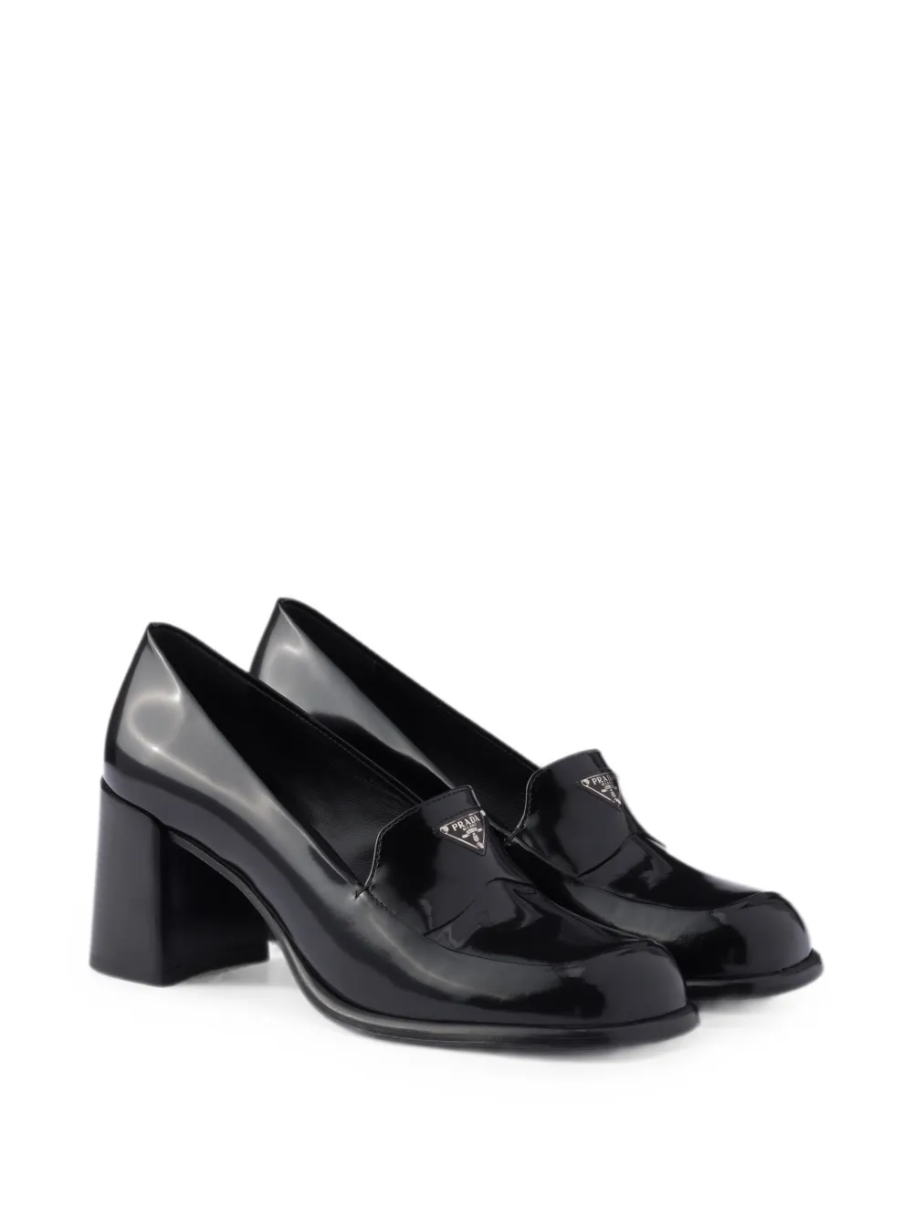 Prada brushed leather loafers Zwart