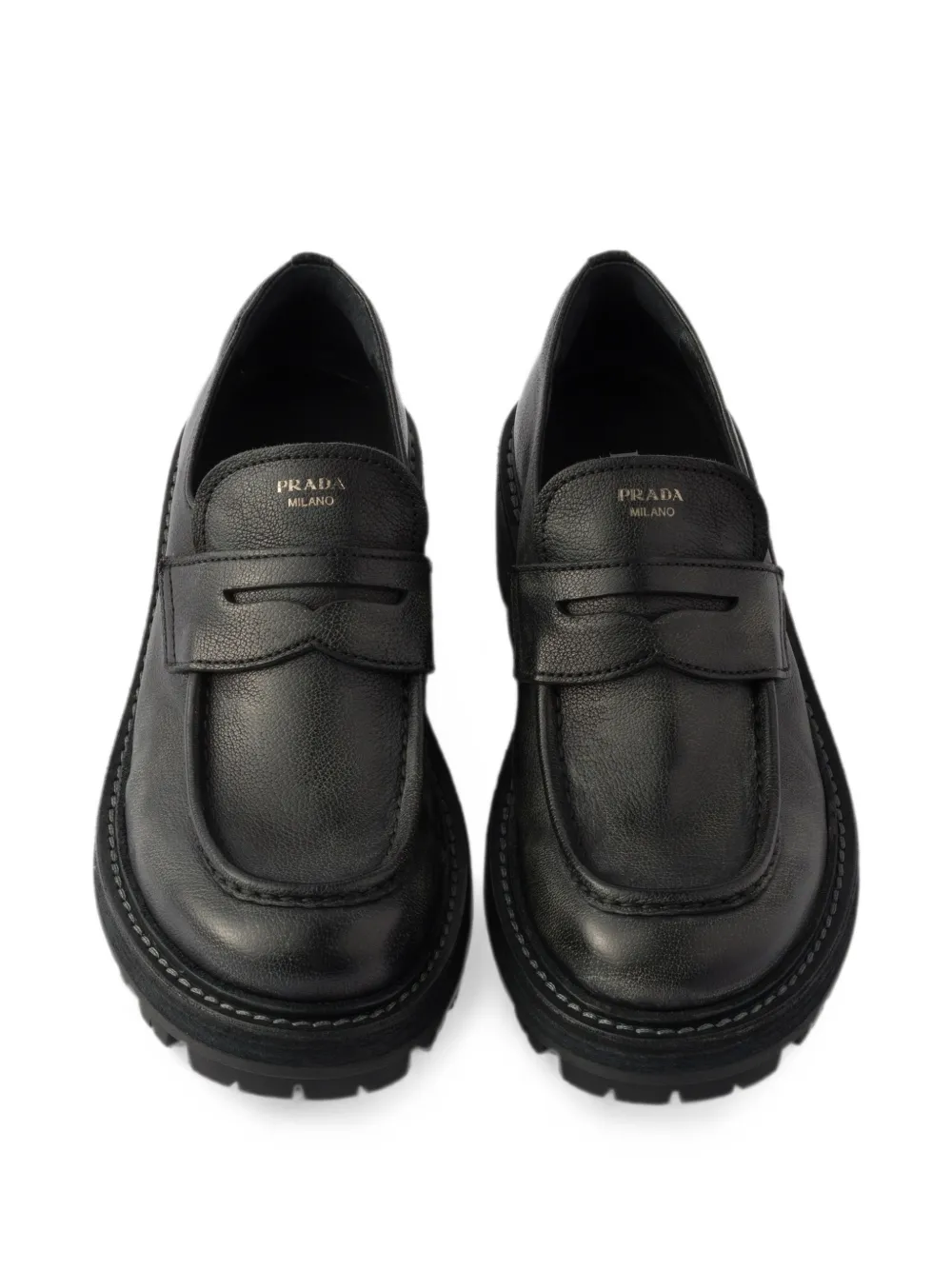 Prada leather loafers Zwart