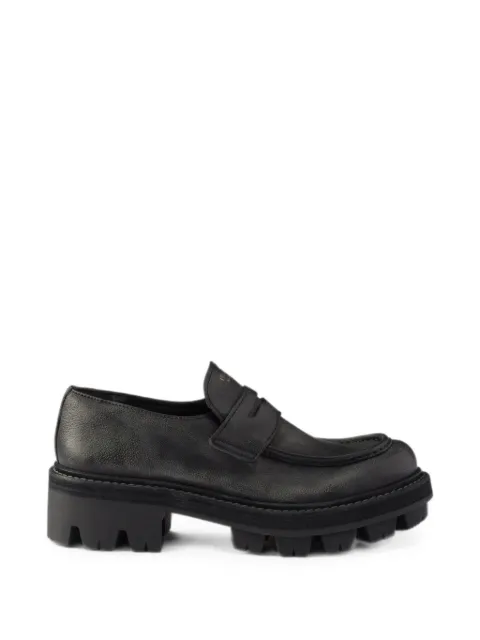 Prada leather loafers