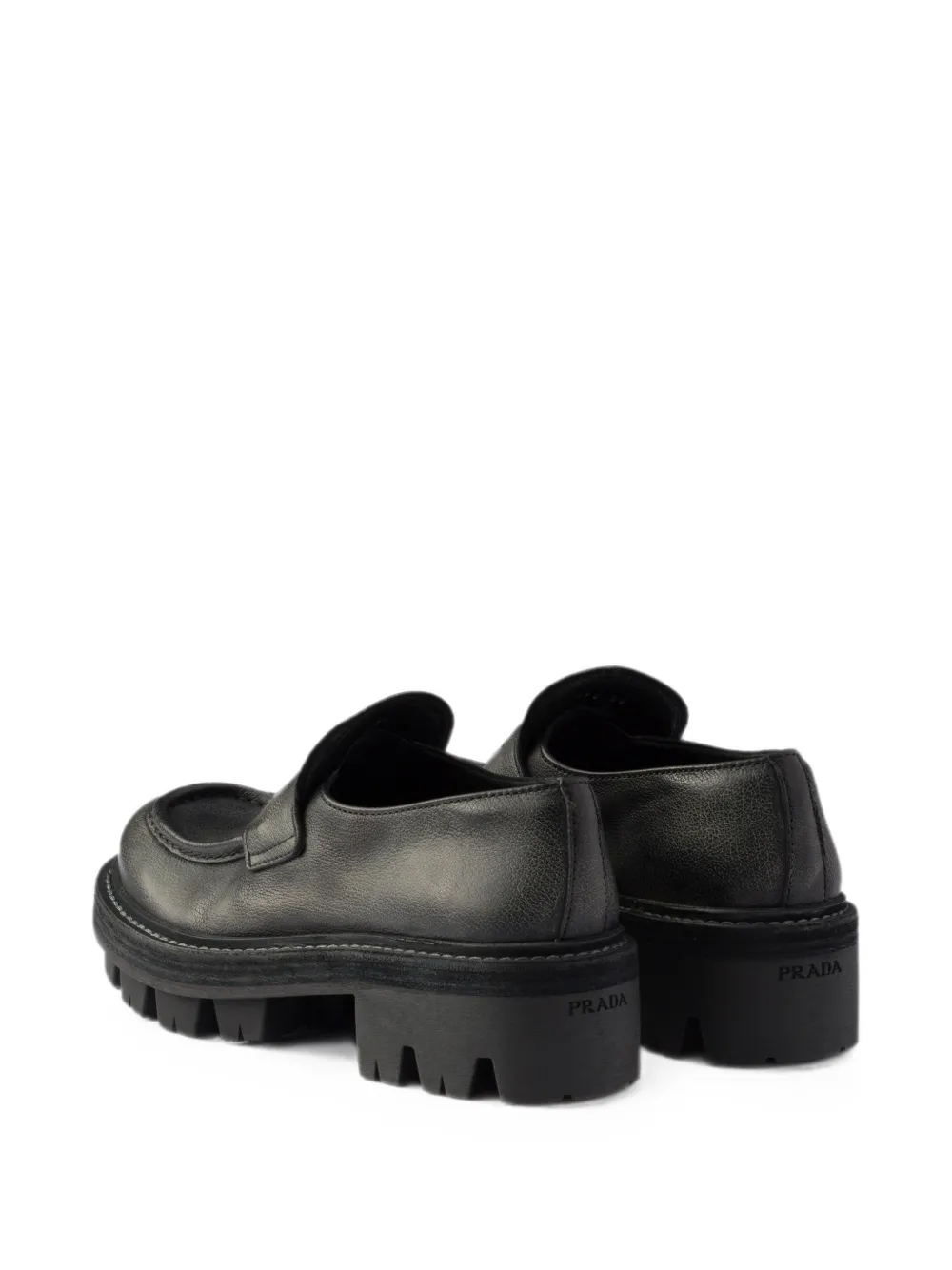 Prada leather loafers Zwart