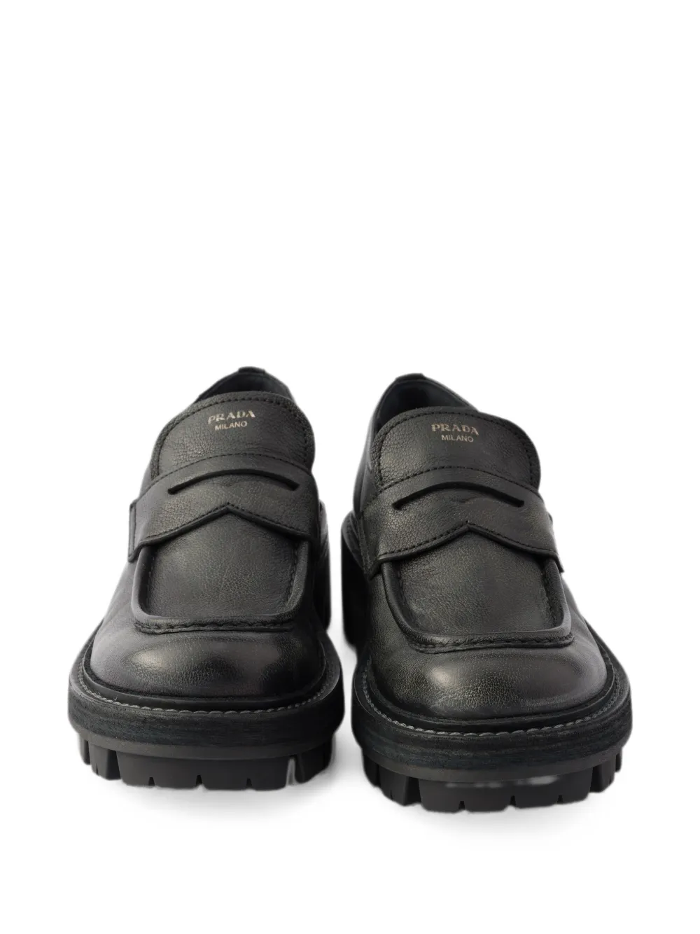 Prada leather loafers Zwart