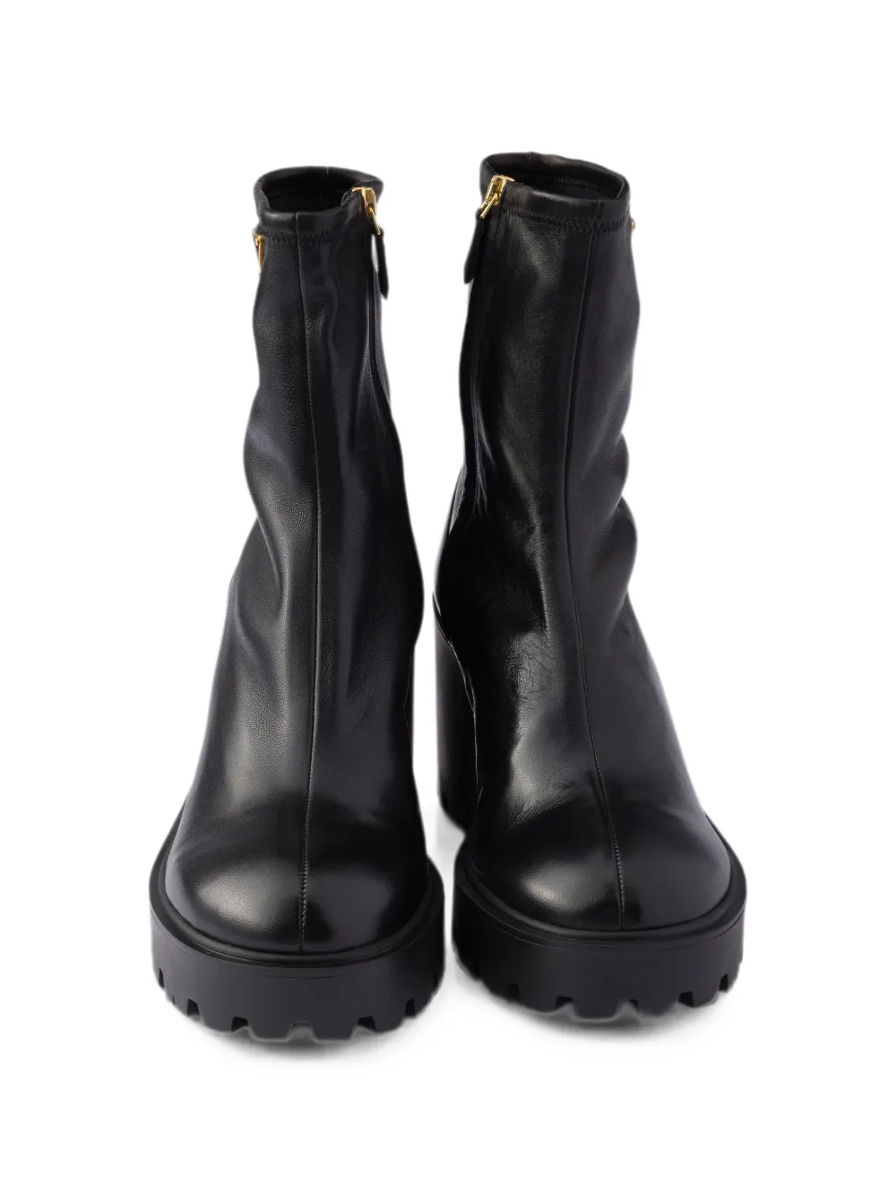 Prada stretch-nappa leather booties Zwart