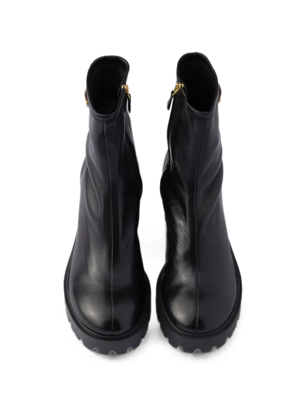 Prada stretch-nappa leather booties Zwart