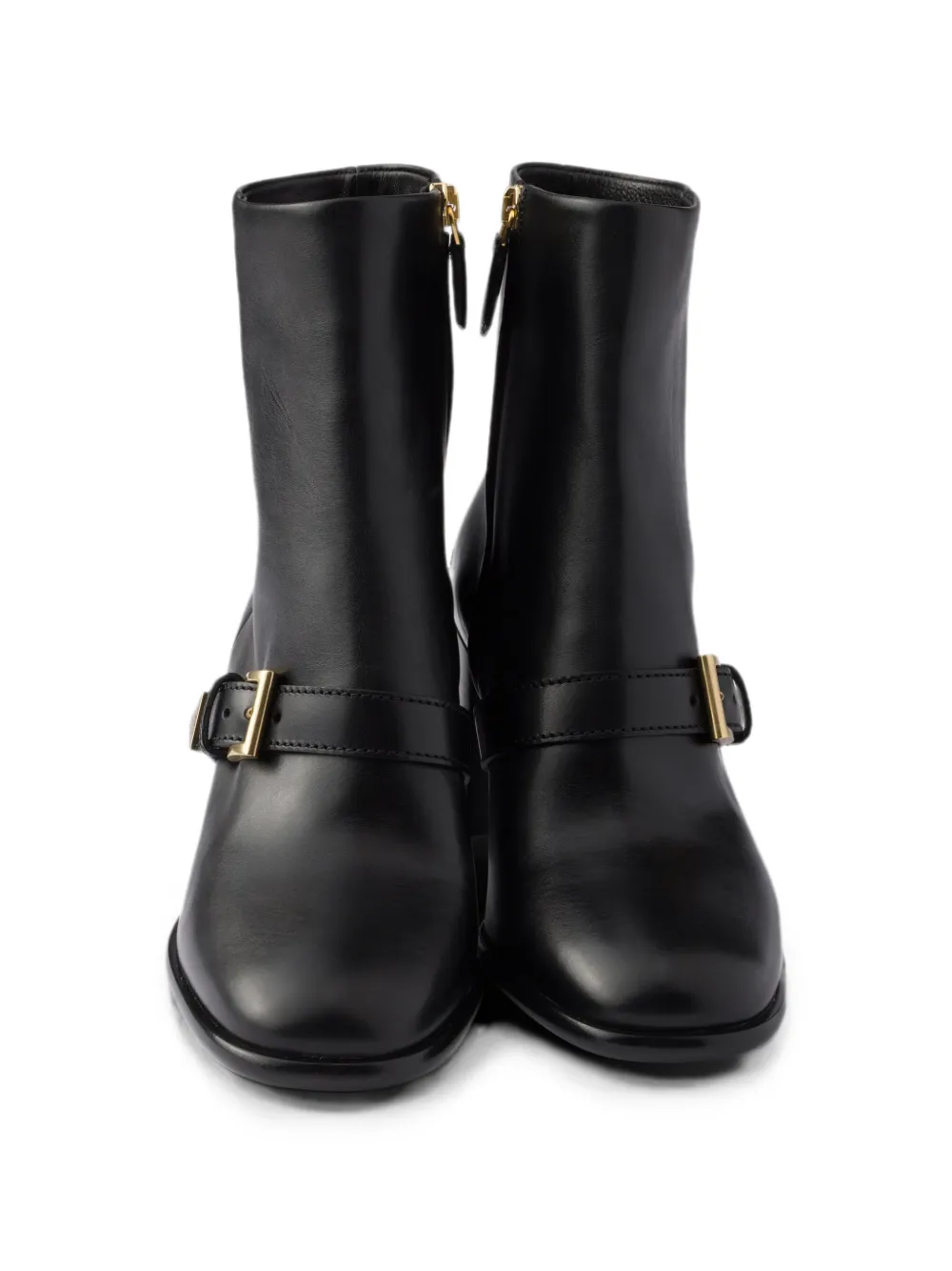 Prada leather booties Zwart