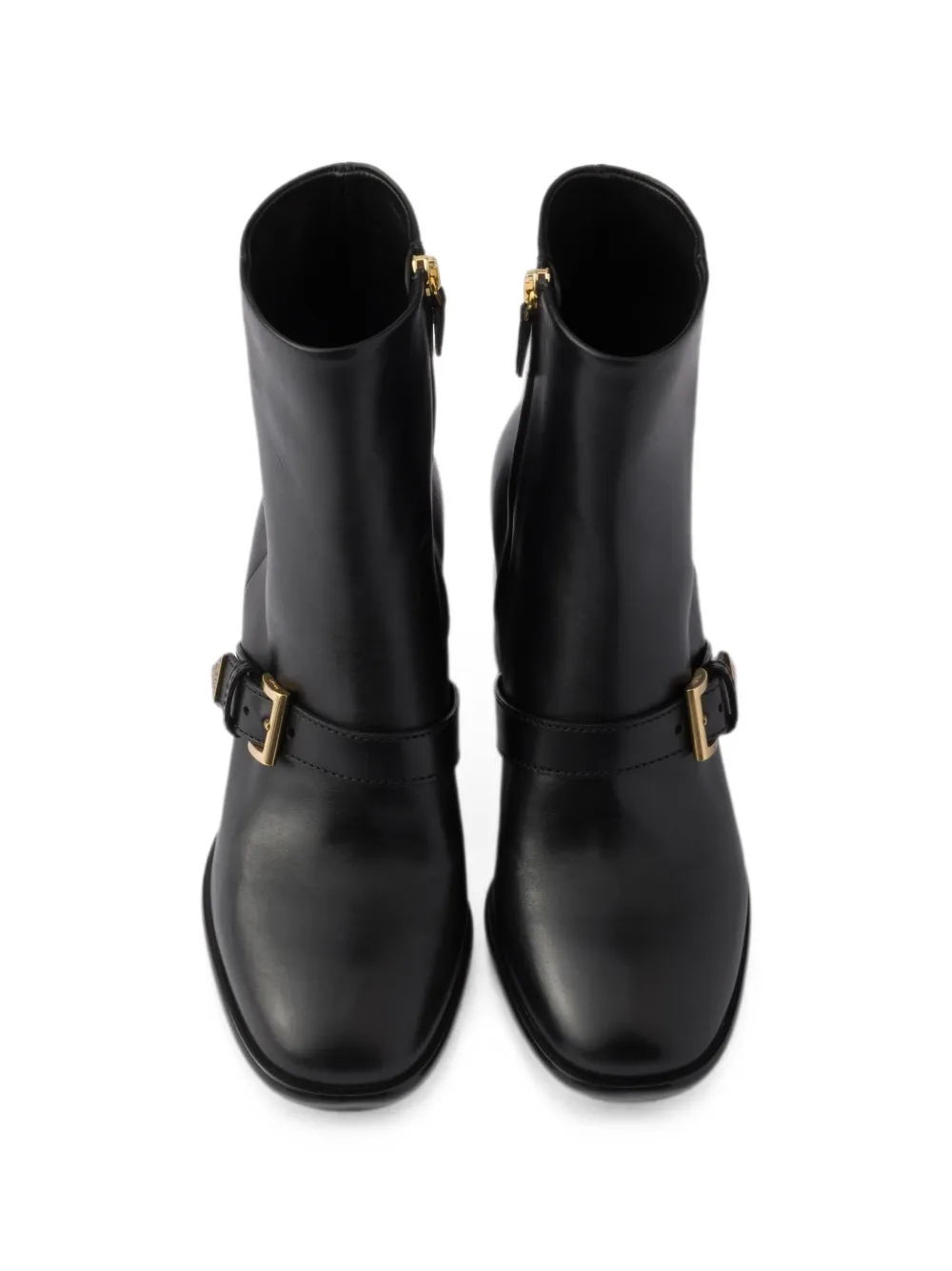 Prada leather booties Zwart