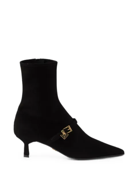 Prada stretch suede booties