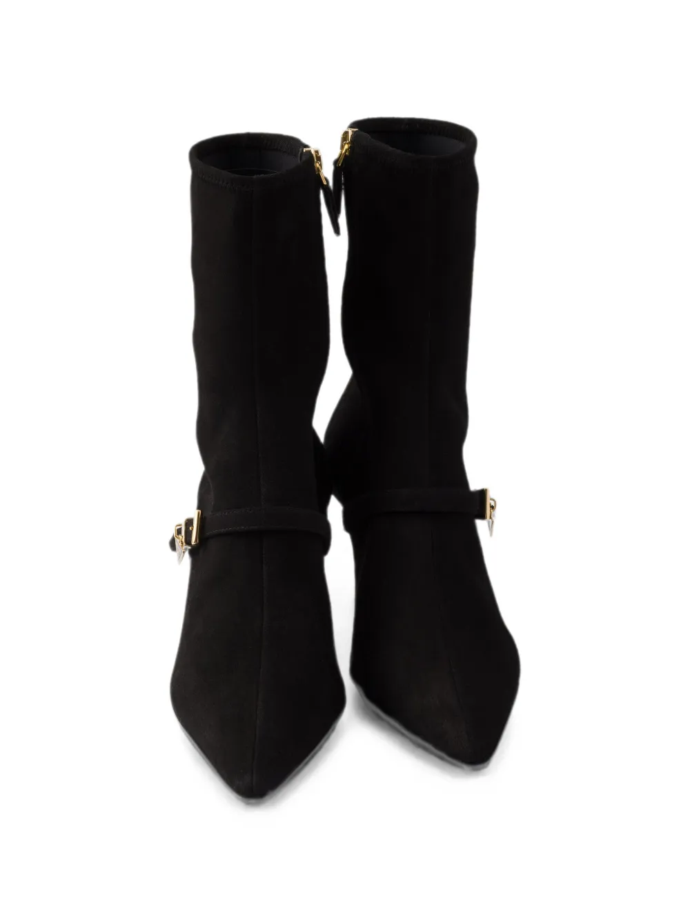 Prada stretch suede booties Zwart