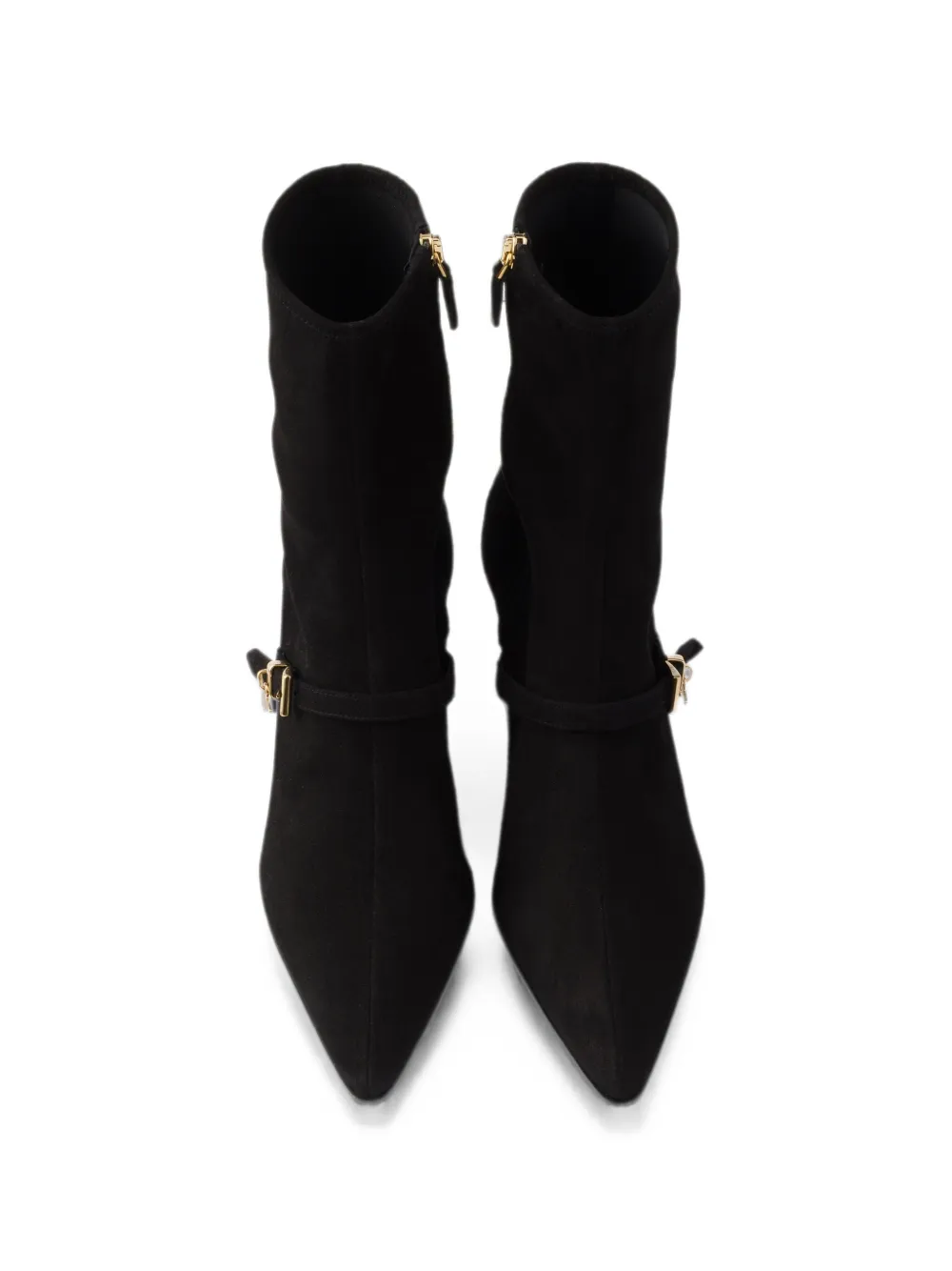 Prada stretch suede booties Zwart