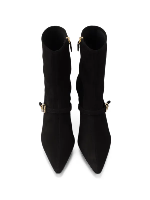 Prada ストレッチ スエードブーツ | ブラック | FARFETCH JP