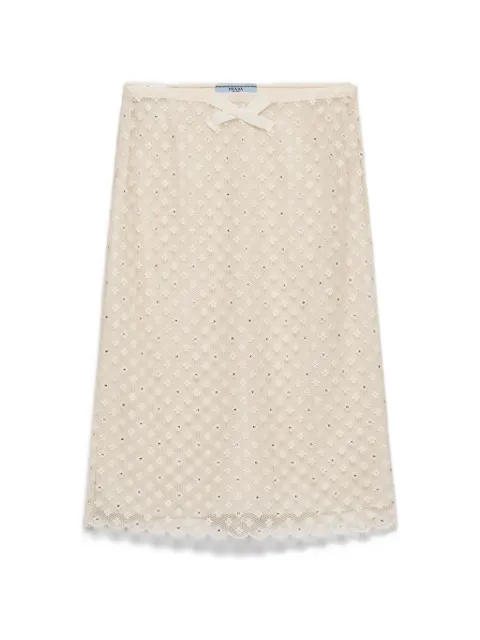 Prada embroidered lace skirt