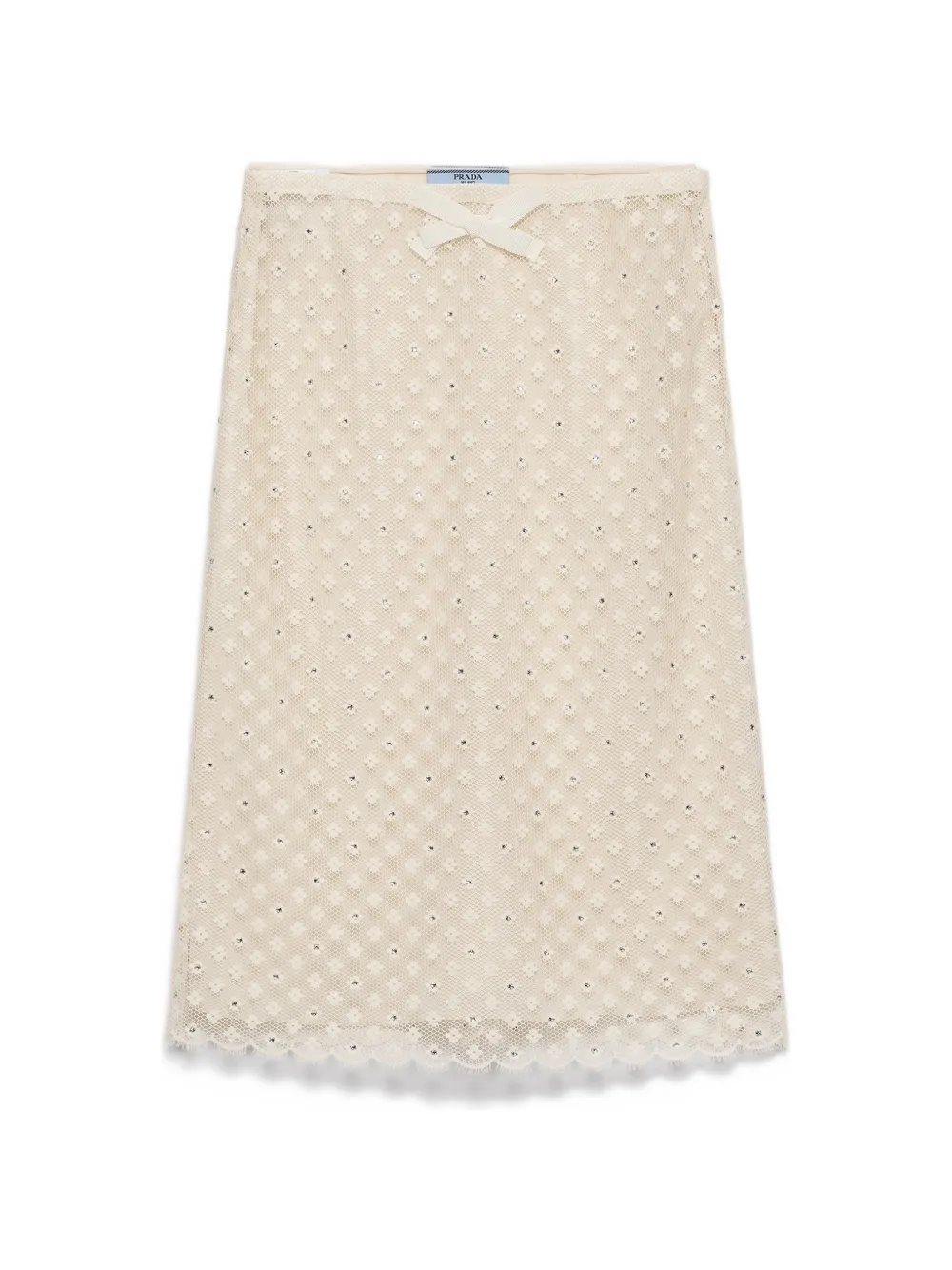 Prada embroidered lace skirt - Toni neutri