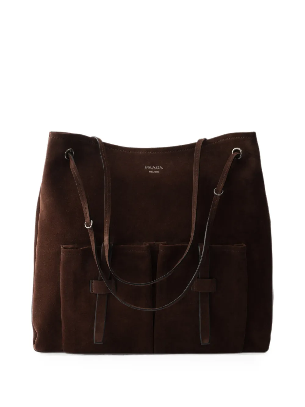 Prada Route large suede bag - Braun